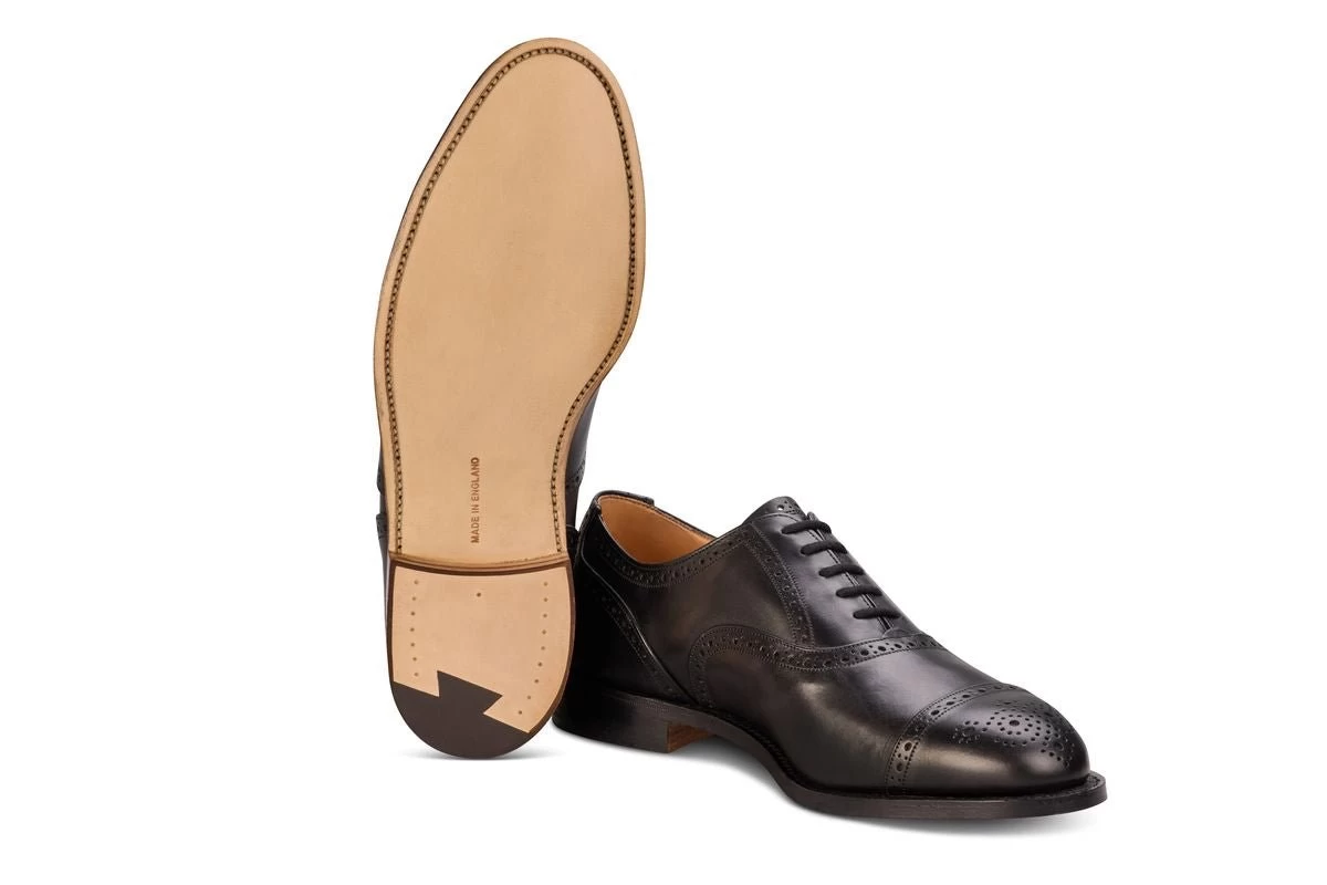 Cambridge JS9518 Brogue Toecap Oxford City Shoe - Black (Multiple Width Fittings) - Image 5