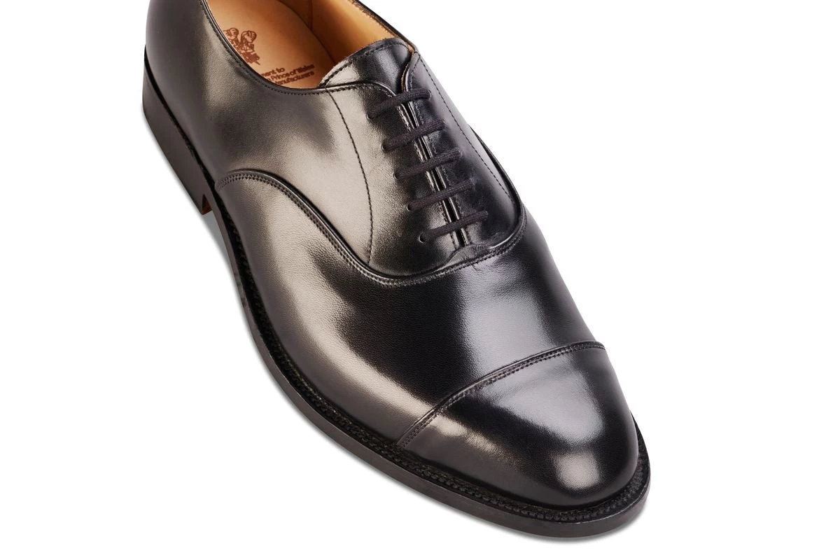 Henley JS9550 Plain Toecap Oxford City Shoe - Black (Multiple Width Fittings) - Image 2