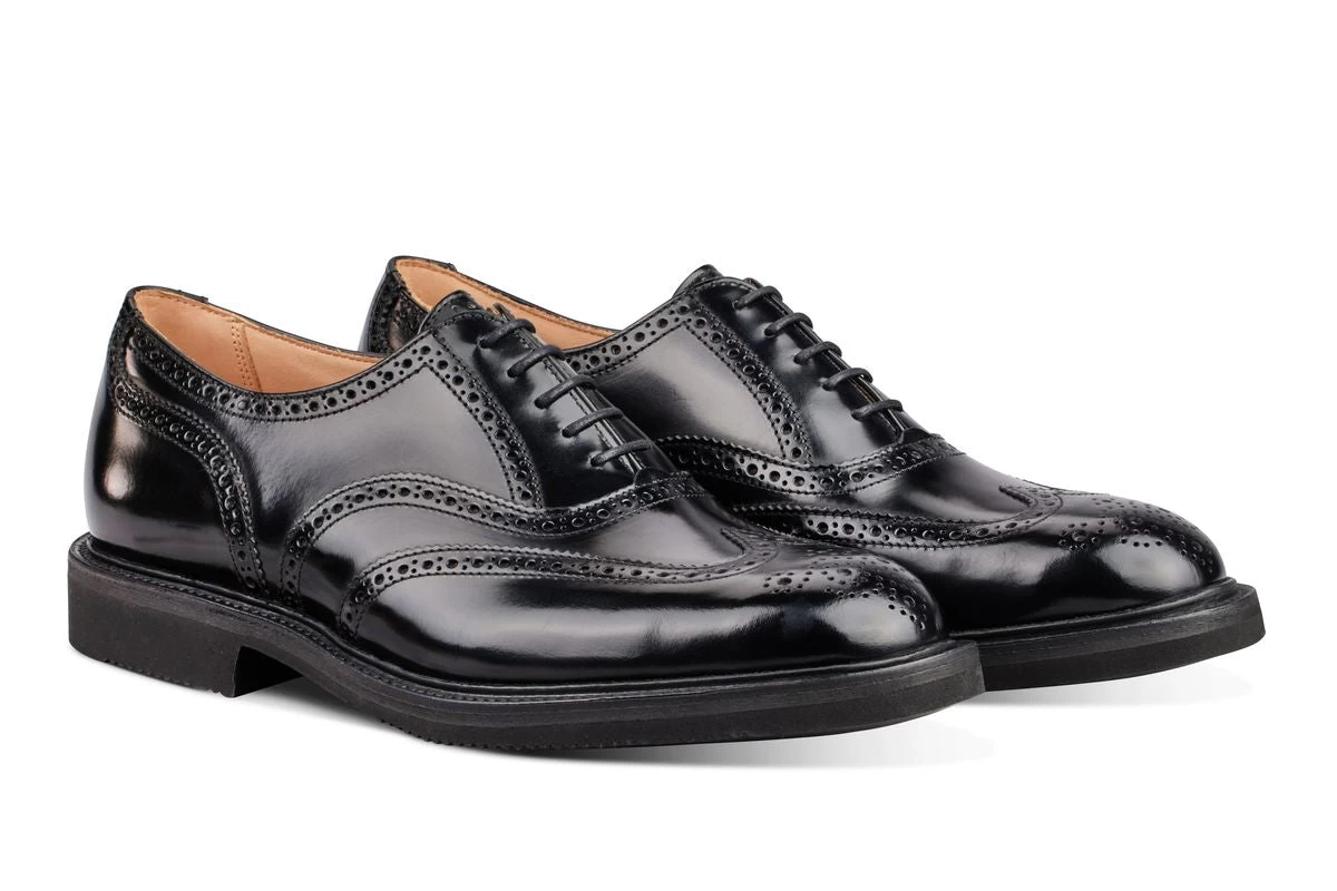 Jeremy Brogue Oxford City Shoe - Black Bookbinder - Image 3