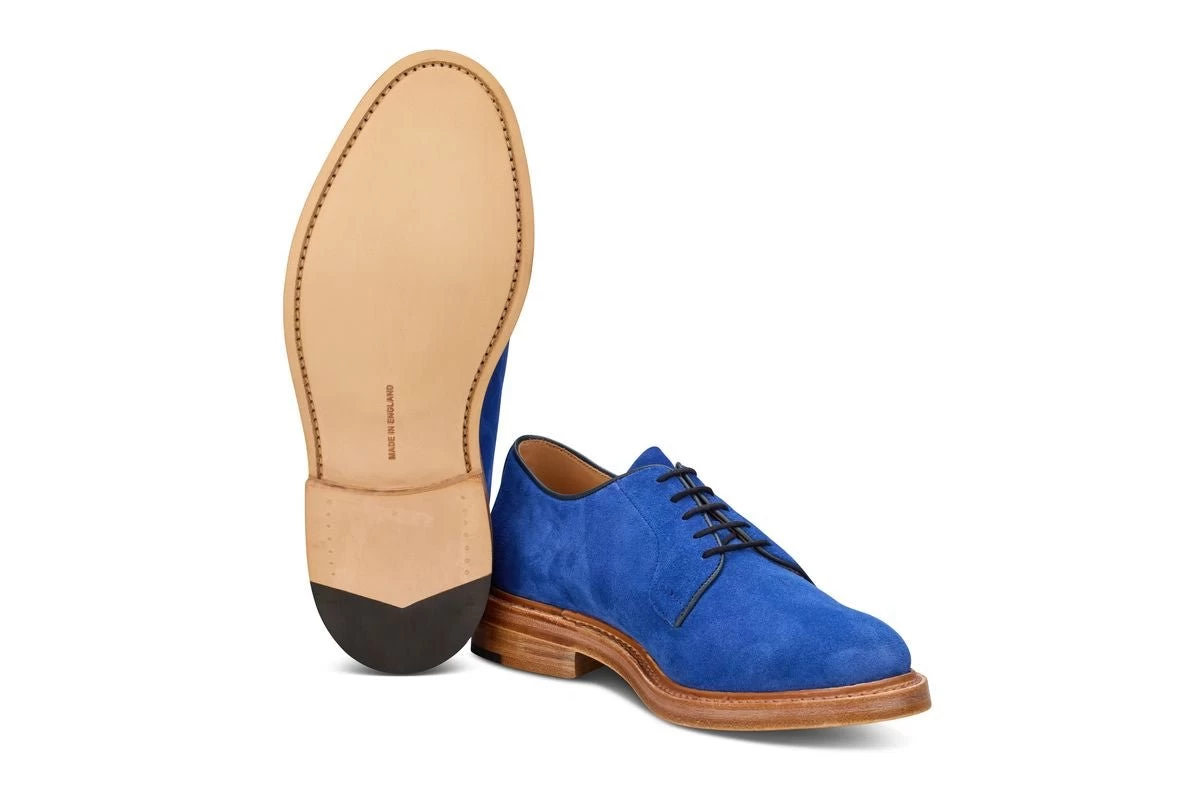 Robert Derby Shoe - Electric Blue Castorino Suede - Image 5