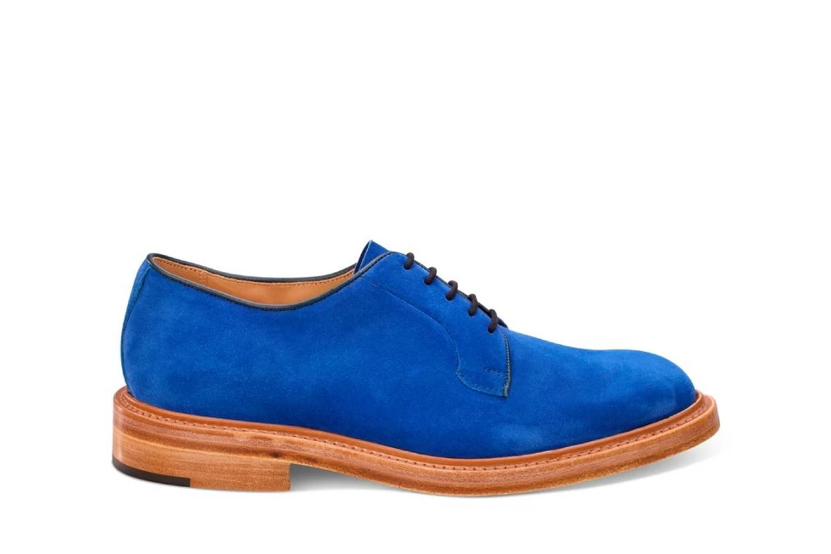 Robert Derby Shoe - Electric Blue Castorino Suede