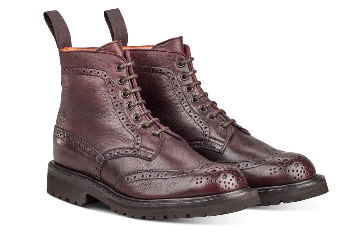 Stephy Brogue Boot - Olivvia Deerskin - Burgundy - Image 4