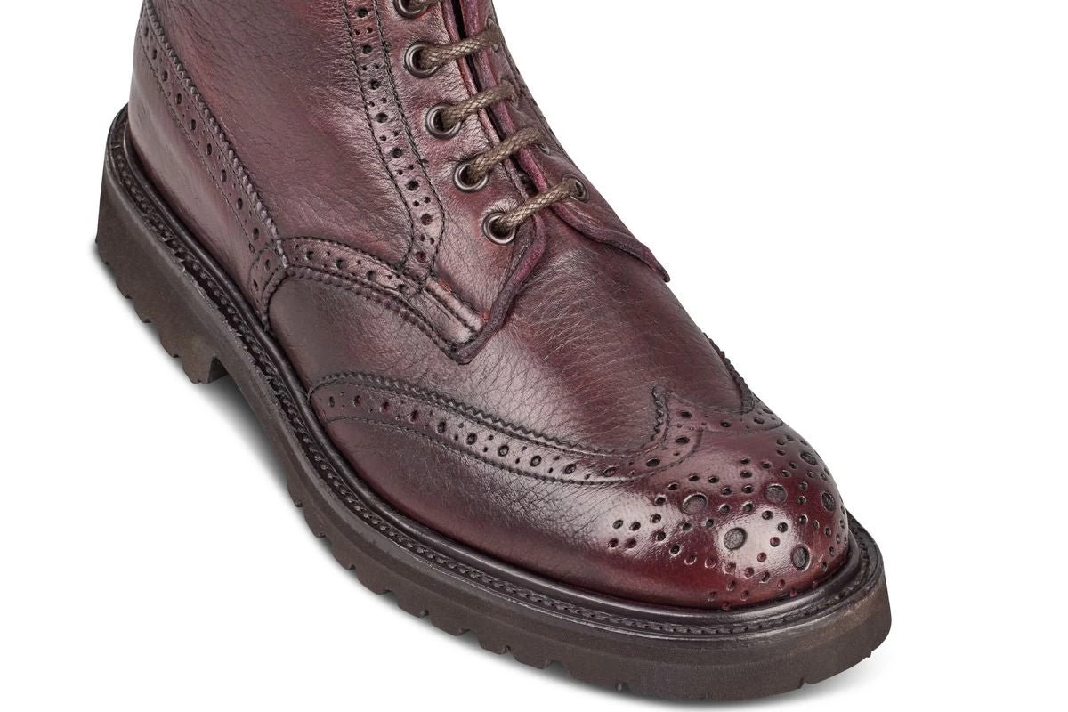 Stephy Brogue Boot - Olivvia Deerskin - Burgundy - Image 2
