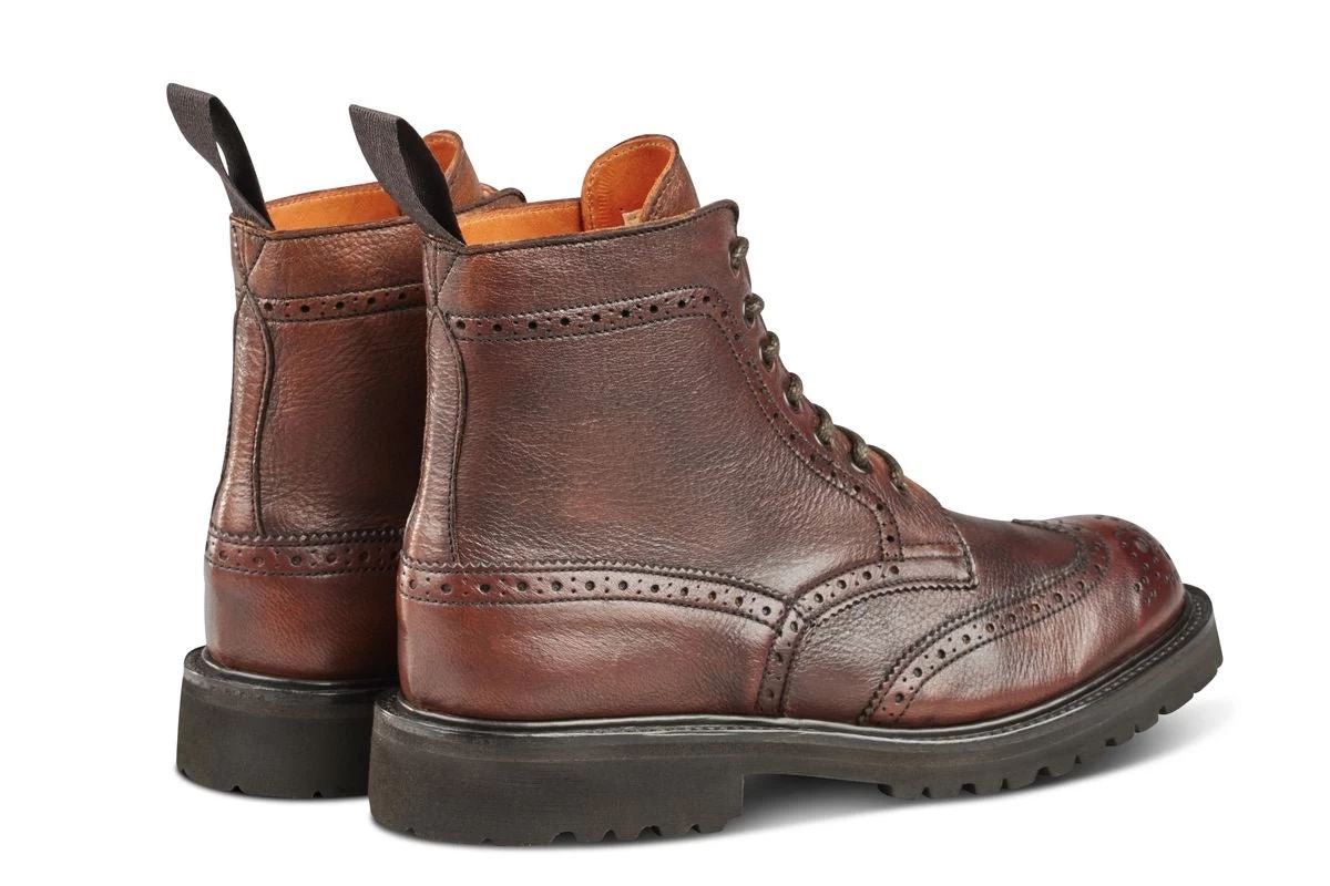 Stephy Brogue Boot - Olivvia Deerskin - Chestnut Burnished - Image 4