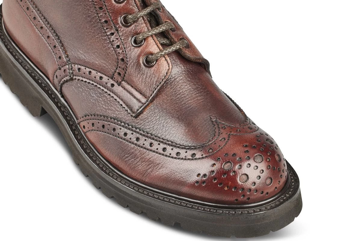 Stephy Brogue Boot - Olivvia Deerskin - Chestnut Burnished - Image 2