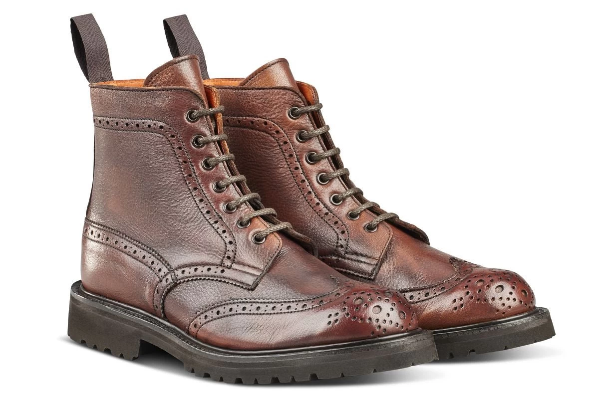 Stephy Brogue Boot - Olivvia Deerskin - Chestnut Burnished - Image 3