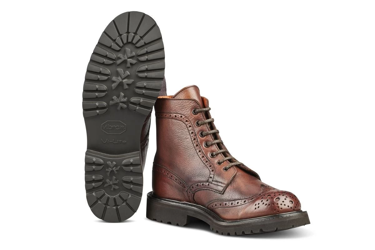 Stephy Brogue Boot - Olivvia Deerskin - Chestnut Burnished - Image 5