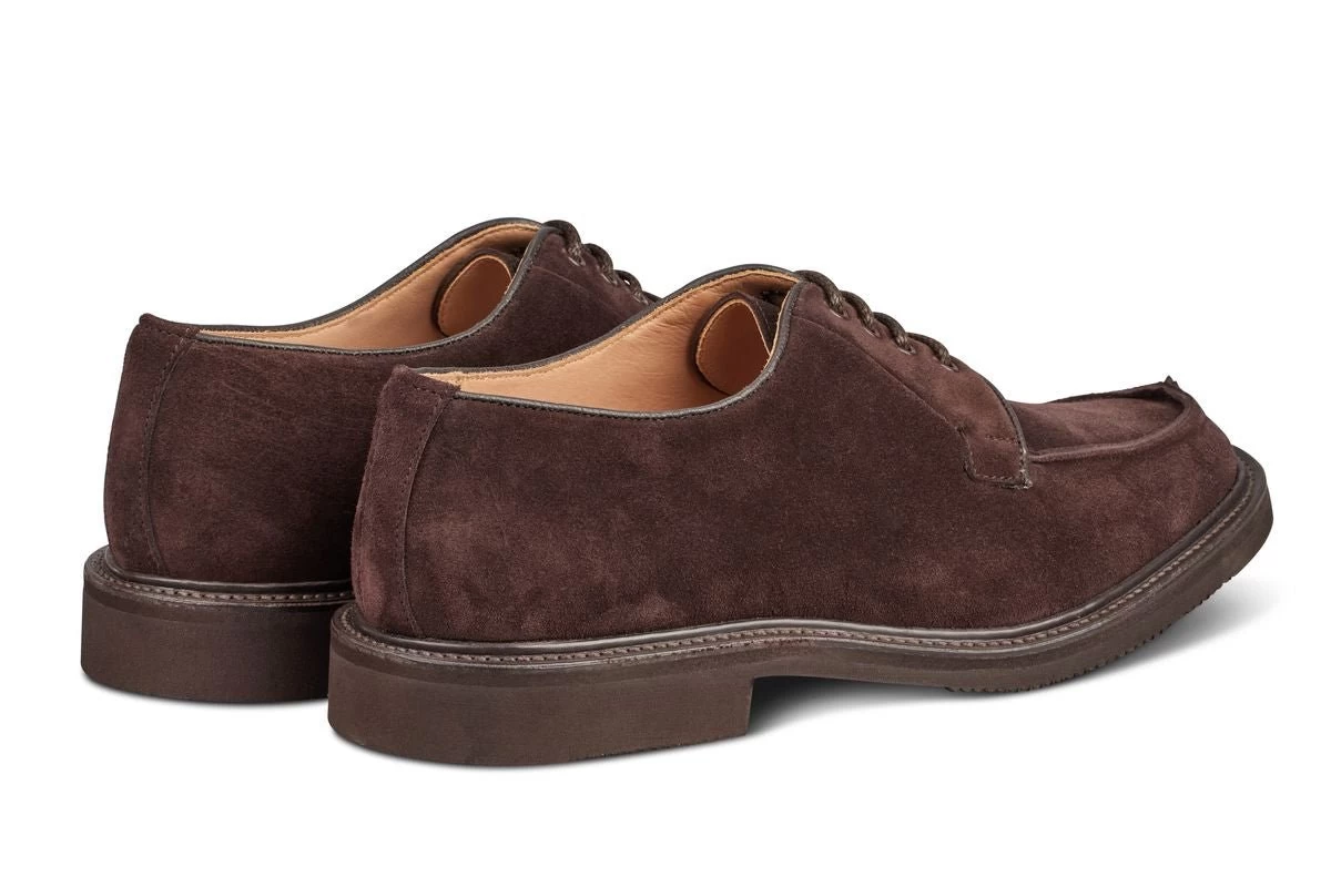 Stuart Apron Front Derby Shoe - Coffee Suede - Image 4