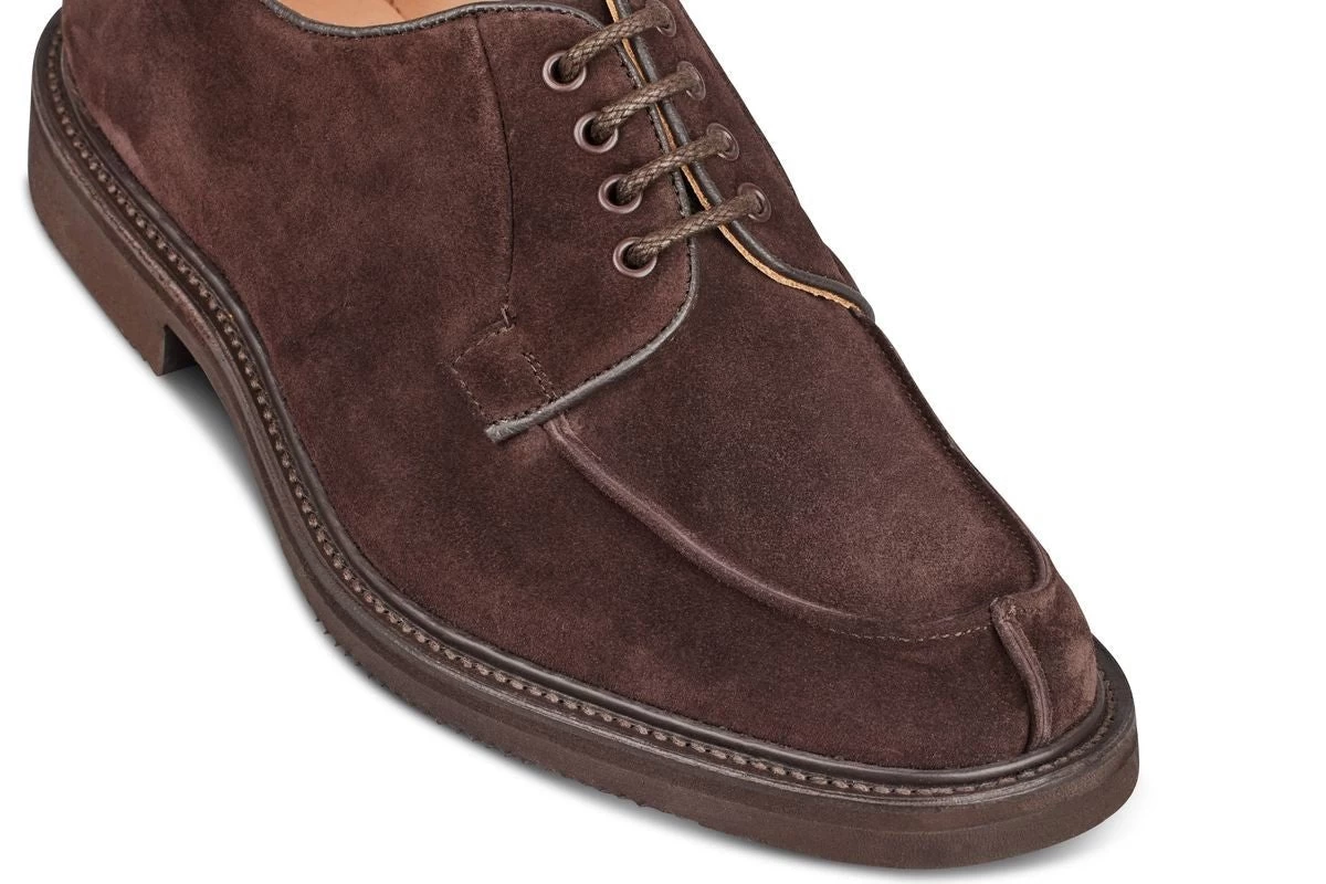 Stuart Apron Front Derby Shoe - Coffee Suede - Image 2
